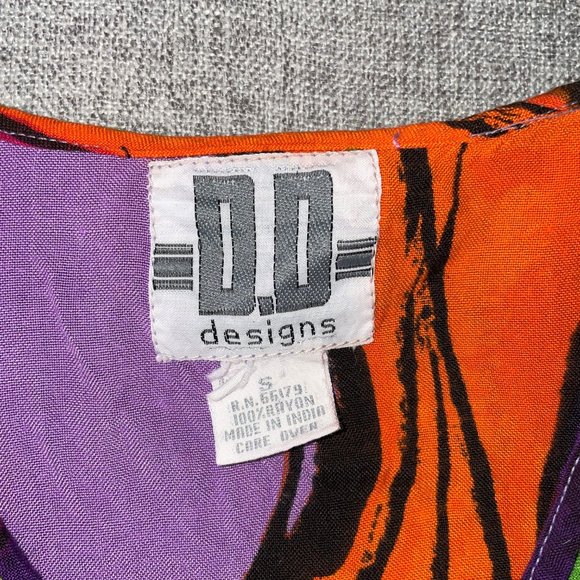 Women S Vtg 90's DD DESIGNS Colorful Baby Doll Top - Picture 8 of 8